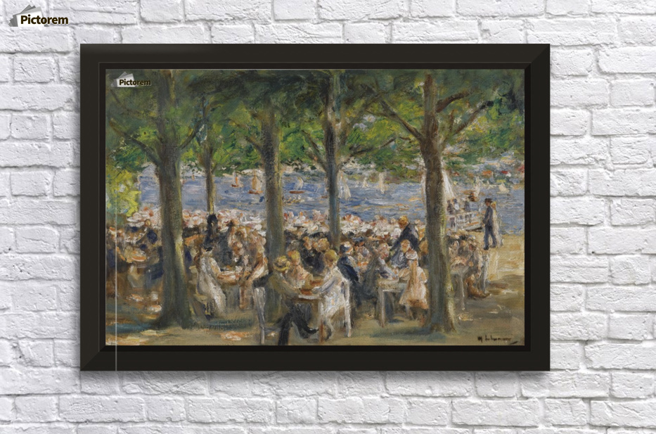 Beer Garden Near The Havel Under Trees Max Liebermann Canvas Beer Garden Near The Havel Under Trees Wall Decor Frame