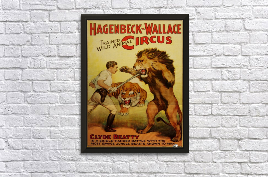 Vintage Circus Poster, Lion Tamer Poster - VINTAGE POSTER - Canvas