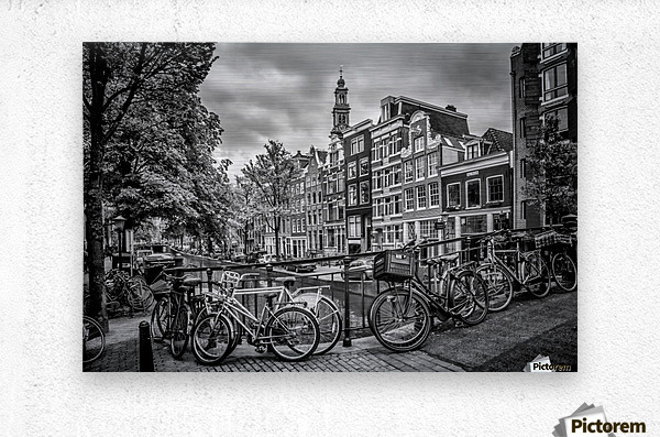 Amsterdam flower canal black and white metal print Amsterdam flower canal black and white metal print