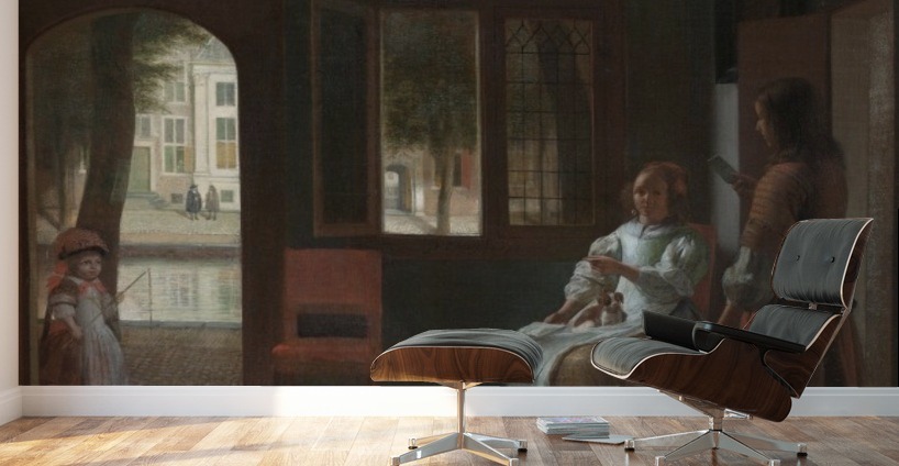 man hands a letter to a woman in hall pieter de hooch canvas man hands a letter to a woman in a hall