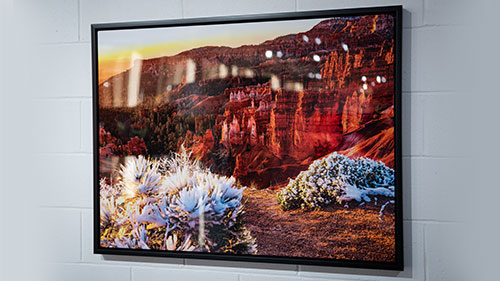 Impression métallique HD avec cadre flottant décoratif - élégant affichage mural