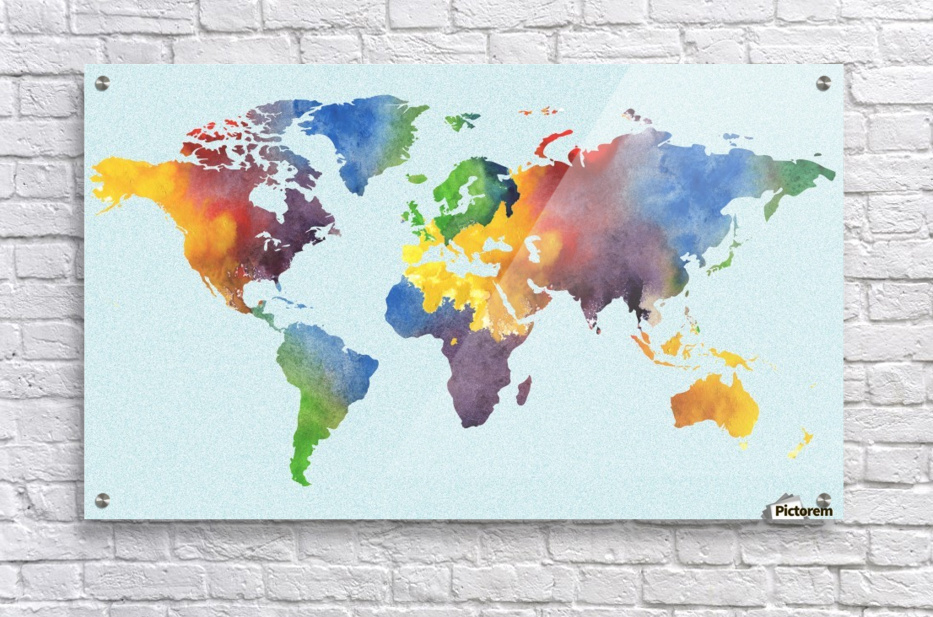 bright watercolor map of