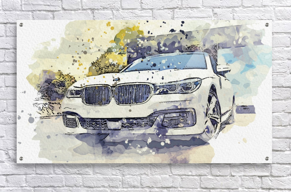 BMW 7 Series 2019 Modern Cars Poster watercolors ca 2020 by Ahmet