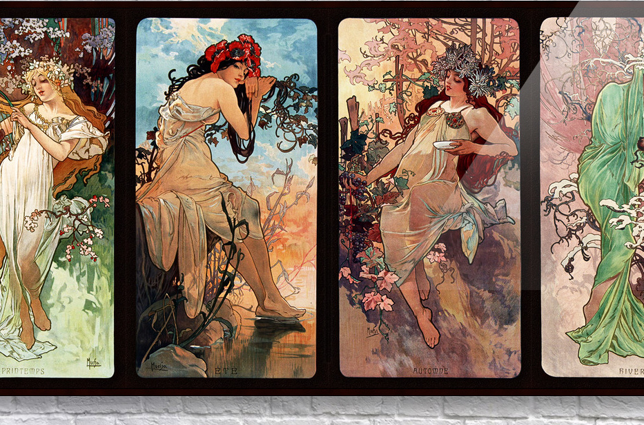 Seasons by Alphonse Mucha Art Nouveau Xzendor7 Old Masters