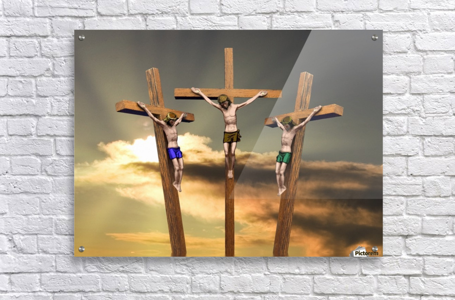 Jesus And The Two Thieves On The Cross Pacificstock Canvas 