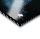 Glowing blue jellyfish in the dark water Acrylic print