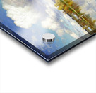 Large lake along a Russian landscape with church in the back Acrylic print