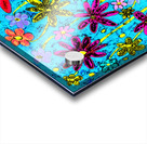 Abstract Vibrant Floral Display on a Blue Background Acrylic print