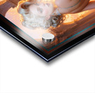 Mesmerizing Rococo-Style Platinum Blonde Beauty In Aqua Green Satin Lingerie AI Concept Art by Xzendor7 Acrylic print