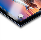 Tourlan Shuttle Futuristic Airship Over Modern Metropolis At Sunset Captivating AI Concept Art by Xzendor7 Acrylic print