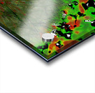 Abstract Vivid Red and Green Dandelion Corner Acrylic print