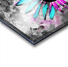 Abstract Neon Blue Daisy Acrylic print