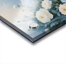 A celestial painting featuring blue and white flowers in soft pastel tones adding tranquility and beauty to your decor. Generative Al Acrylic print