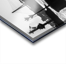 Black and white shot of harbor panorama and Köhlbrandbrücke at the Elbe River in Hamburg Germany  Acrylic print