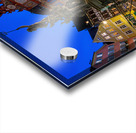 Night shot of a fountain and the town hall in the historic oldtown of Tübingen Germany Acrylic print