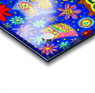 Abstract Owls and Colourful Flowers Acrylic print