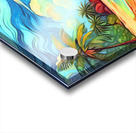 Tropical Beach with Palm Trees Golden Sand and Ocean Acrylic print