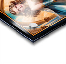 Regal Woman In Opulent Gold And Turquoise Attire Amidst Classic Cityscape Mesmerizing AI Concept Art by Xzendor7 Acrylic print