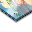 Fighter jets performing airshow with colorful exhaust streams in scenic clouds Acrylic print