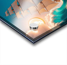 Artwork of an old ship in the middle of the sea waves Acrylic print