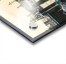 Boats in the historic museum harbor in Hamburg Övelgönne at the Elbe River at sunrise  Acrylic print