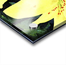 Vibrant yellow lilies in a watercolor style against greenery and yellow blooms Acrylic print