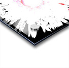 Distressed Abstract White and Pink Daisy on a Black Background Acrylic print