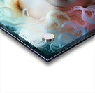 Ethereal Bloom: Dreamy Woman Portrait with Flowing Coral Hair Acrylic print