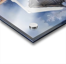 Snowy Cabin in Winter Forest – Cozy Christmas Art Print Acrylic print