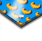 Plastic croissant pattern symbolizes junk food culture critique Acrylic print