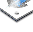 Hamsa Mircro-Blessing with a Blue Fern Monoprint Acrylic print