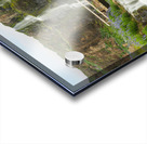 Budareyrarfoss waterfall cascades down the mountain by the port  Acrylic print