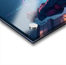 Neon Samurai on a Rainy Tokyo Rooftop Acrylic print