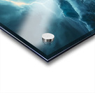 Man Standing on Rock Amid Stormy Ocean and Lightning – Dramatic and Powerful Scene Acrylic print