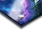 Fantasy Waterfall Under a Cosmic Sky – Dreamlike Surreal Landscape Acrylic print