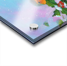 Robin with holly and winterberries vertical Acrylic print