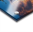 American Flag on Old Flagpole at Sunset with Eagle Acrylic print