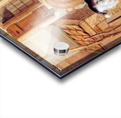 Goats in a yard Acrylic print