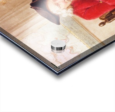 Sitting old man waiting in hall Acrylic print