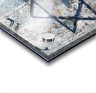 A star of david etched and painted on a rock with stones laying on it Acrylic print