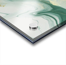 Green White Gold Swirled Marble Acrylic print
