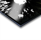 Dark Distressed Black and White Daisy on a Dark Distressed Background Acrylic print