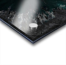 Distressed Dark Daisy with Dark Centre on Dark Abstract Background Acrylic print