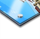 Wooden Fence Leads to Beavertail Lighthouse Museum and Tower in Rhode Island - Illus. Acrylic print