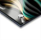 Green Black & Gold Waves & Clouds Acrylic print