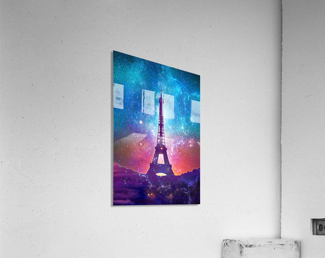 Eiffel Tower - Milky Way Collage Acrylic Print