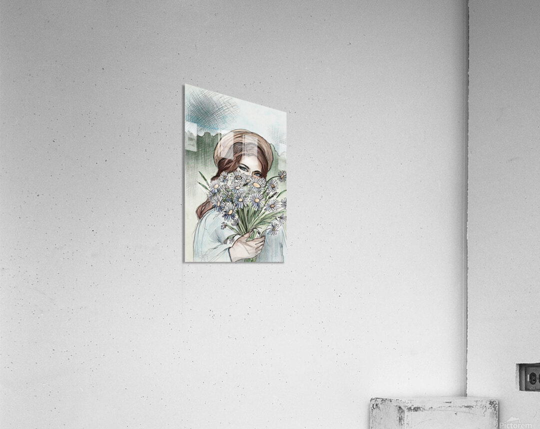 ArtXcl 174 woman flowers hidden face illustration  Acrylic Print