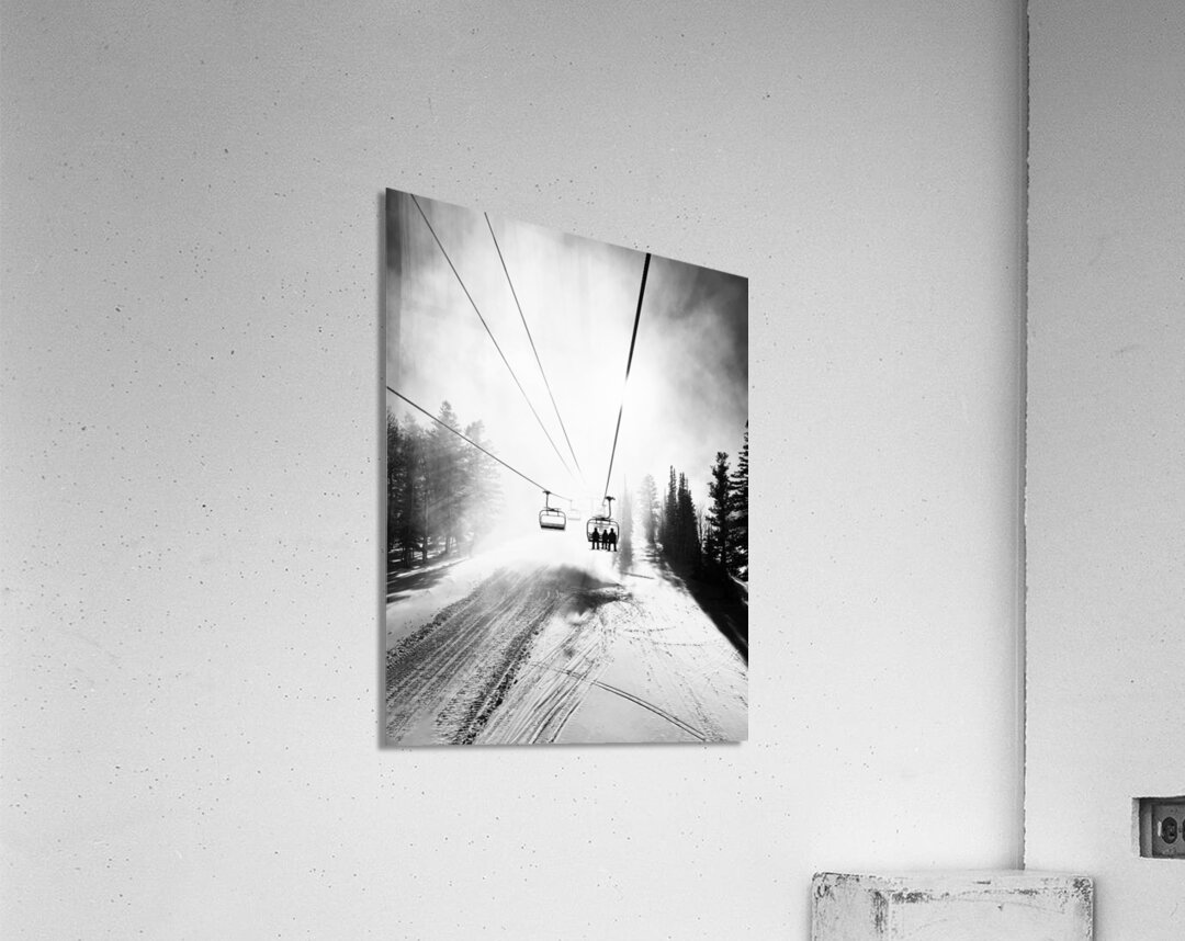 Chairlift Morning Mist  Acrylic Print
