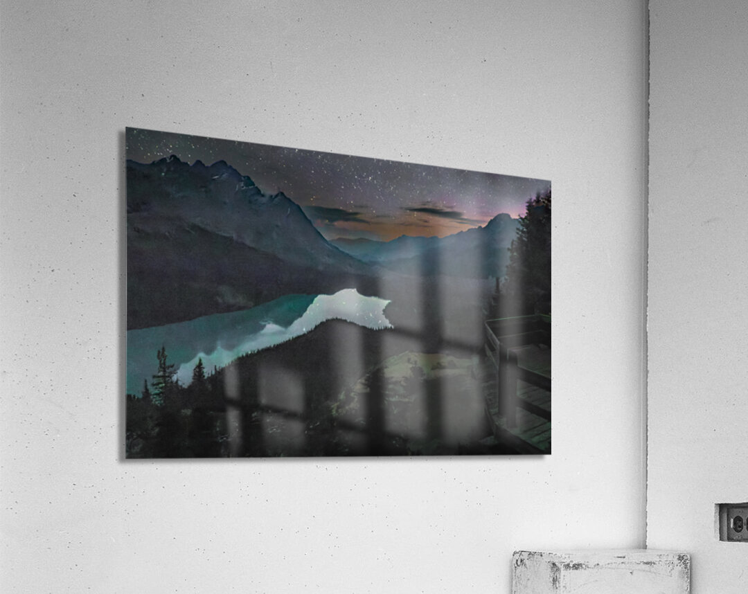 Peyto Lake Under the Stars Acrylic Print