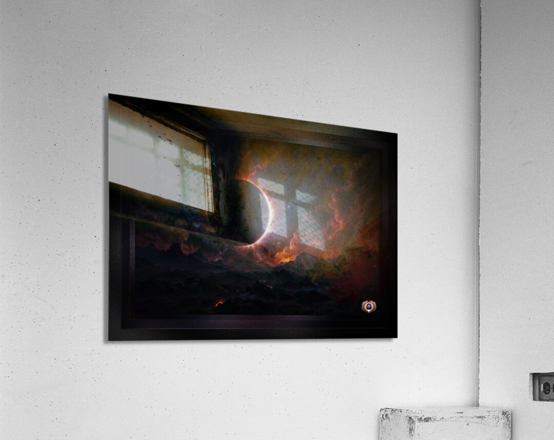 Solar Eclipse Cosmic Art Masterpiece that Transcends Boundaries Mesmerizing AI Concept Art by Xzendor7 Acrylic Print
